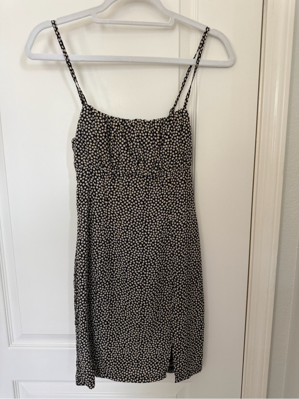 Verge Girl Black Mini Dress with White Floral Print